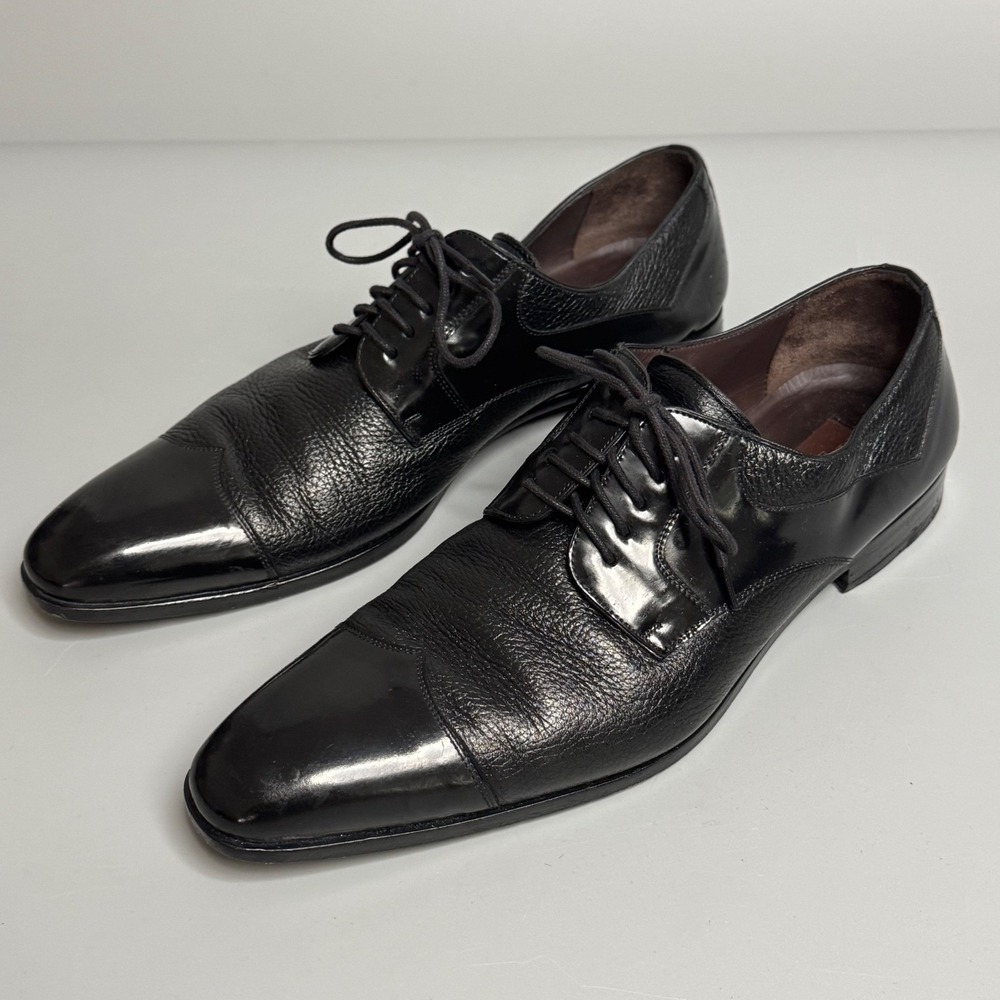 Mezlan Mens Black Deerskin Wing Cap Toe Derby Dress Shoes Size 12M 16227 Oxford